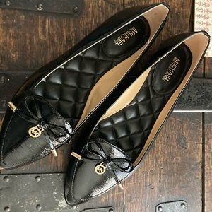 Michael Kors quilted patten leather flats